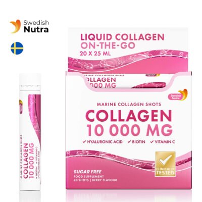 Marine Beauty Shots – Kolageno Šotai 10 000 mg su Hialuronu ir Cinku